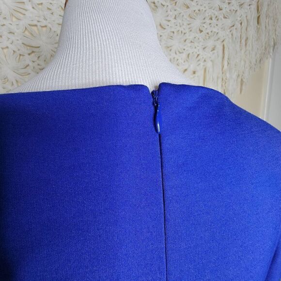 1. State Cold Shoulder Lined Formal Mini Dress Blue Size 12 Large - Picture 10 of 14